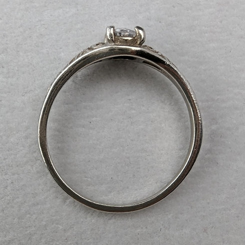 英国ヴィンテージ ジュエリー ジルコニア 純銀リング 指輪